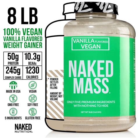 naked vegan mass|Vanilla Vegan Weight Gainer Supplement 